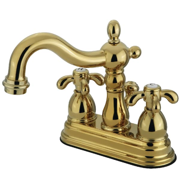 KS1602TX 4" Centerset Bathroom Faucet, Polished Brass